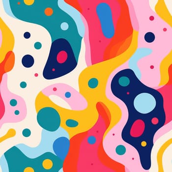 colorful wave cartoon fun pattern, ai