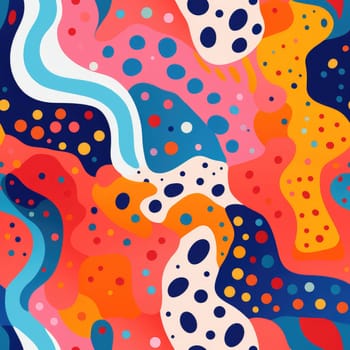 colorful wave cartoon fun pattern, ai