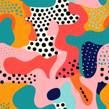 colorful wave cartoon fun pattern, ai