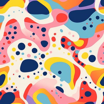 colorful wave cartoon fun pattern, ai