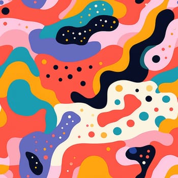 colorful wave cartoon fun pattern, ai