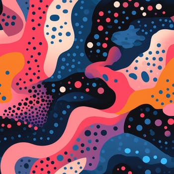 colorful wave cartoon fun pattern, ai