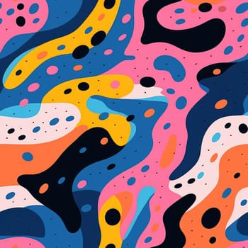 colorful wave cartoon fun pattern, ai