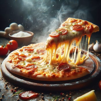 Delicious pizza. Generative AI. High quality photo