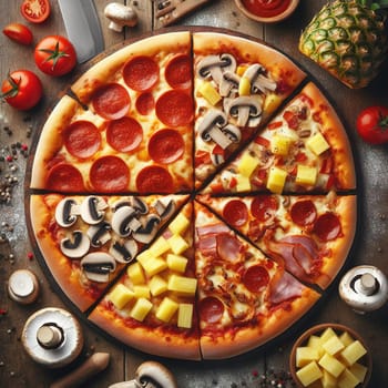 Delicious pizza. Generative AI. High quality photo