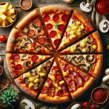 Delicious pizza. Generative AI. High quality photo