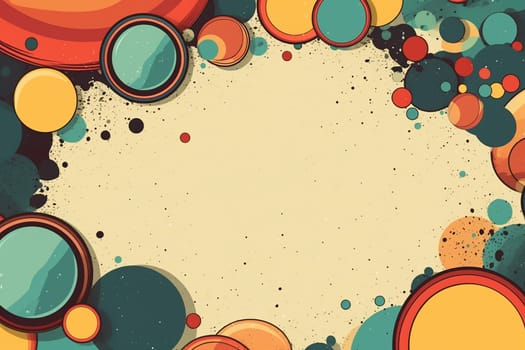 Vibrant Abstract Art with Colorful Circles and Textures background