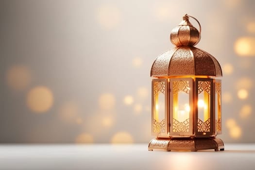 Golden Lantern Casting a Warm and Inviting Glow background with copy space