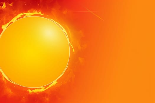 Bright sun radiating intense energy, yellow and orange background