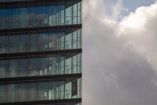 Windows of a skyscraper in the city of Dusseldorf. High quality photo