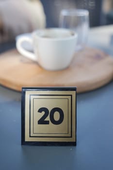 14 number sign number on cafe table