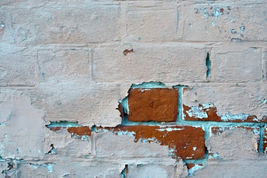 White Brick Wall with Cement Texture. Facade of the building