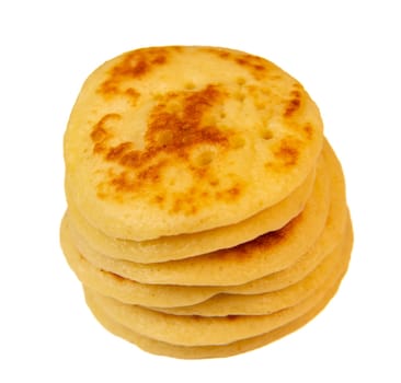 Close up Cocktail Blinis or mini blinis on white background, High quality photo