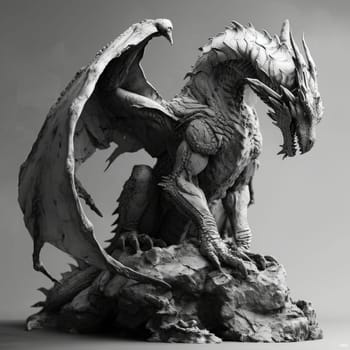 Black and white dragon. Year of the dragon concept.