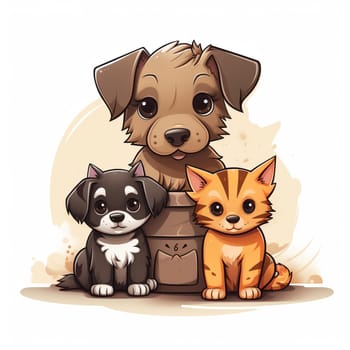 A heartwarming National Pet Day flat illustration pets, including dogs, cats, r unique markings and colors. High quality photo