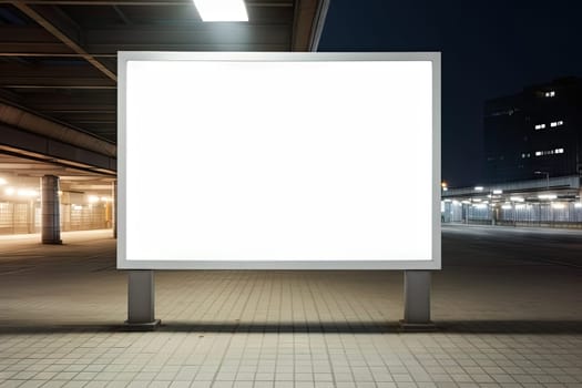 Empty white Blank Billboard or Advertising Poster in a City and Roadside Perfect Space for Promoting Your Brand Products.by Generative AI.