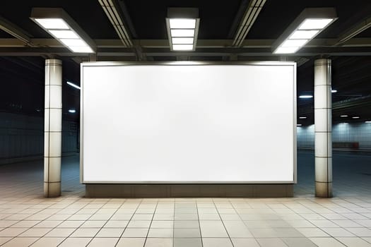 Empty white Blank Billboard or Advertising Poster in a City and Roadside Perfect Space for Promoting Your Brand Products.by Generative AI.