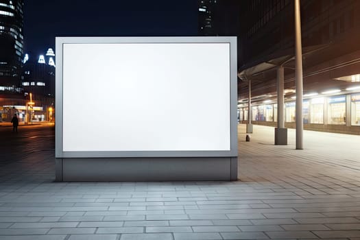 Empty white Blank Billboard or Advertising Poster in a City and Roadside Perfect Space for Promoting Your Brand Products.by Generative AI.