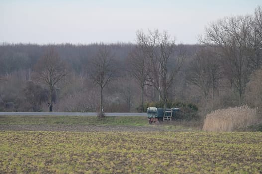Agricultural trailer in a field near Meerbusch, Germany