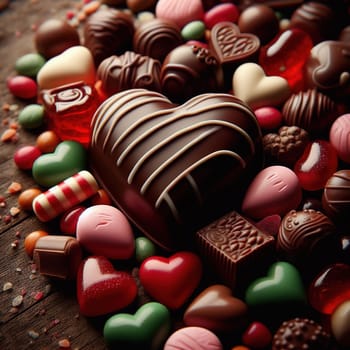 Heart-shaped sweets for Valentine's Day. High quality photo