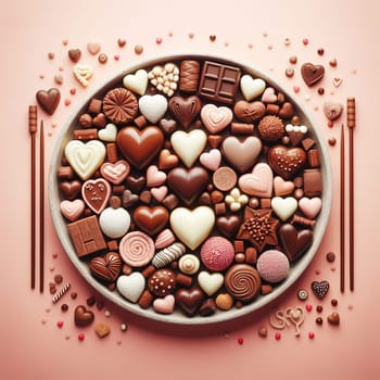 Heart-shaped sweets for Valentine's Day. High quality photo