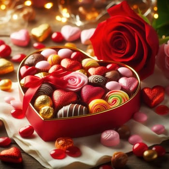 Heart-shaped sweets for Valentine's Day. High quality photo