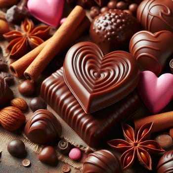 Heart-shaped sweets for Valentine's Day. High quality photo