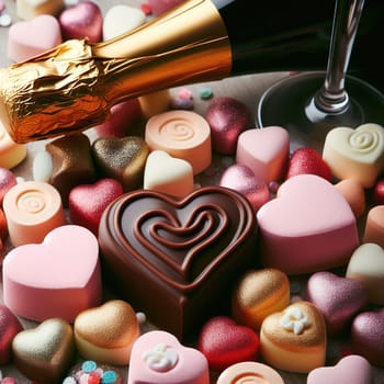 Heart-shaped sweets for Valentine's Day. High quality photo