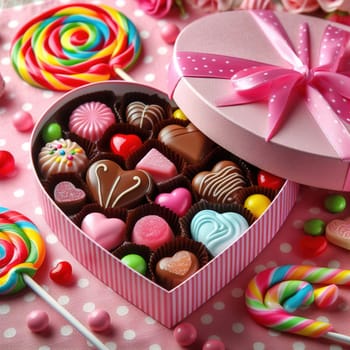 Heart-shaped sweets for Valentine's Day. High quality photo