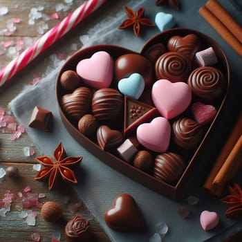 Heart-shaped sweets for Valentine's Day. High quality photo