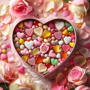 Heart-shaped sweets for Valentine's Day. High quality photo