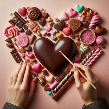 Heart-shaped sweets for Valentine's Day. High quality photo