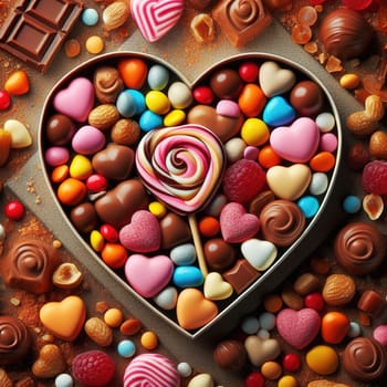 Heart-shaped sweets for Valentine's Day. High quality photo