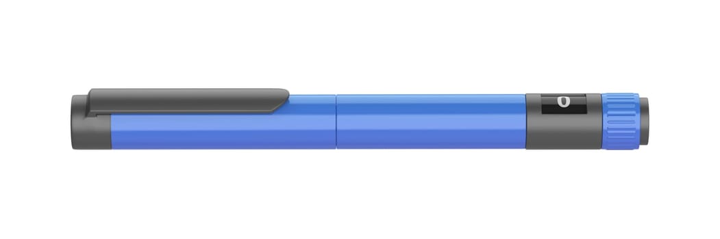Insulin pen isolated on white background