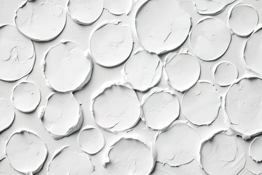 Abstract seamless pattern, white color. Dots, paint circles. Hand made effect. Repeatable texture. Perfect for wallpapers, contemporary textiles. Generative AI