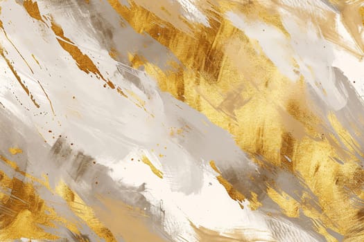 Dynamic seamless pattern featuring bold golden paint strokes on a creamy beige background, perfect for high-impact fashion textiles, striking wallpapers, and luxury packaging. Generative AI