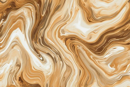 Sumptuous seamless pattern. Creamy beige base swirled with luxurious glitter, creating mesmerizing marble effect that's ideal for elegant backgrounds or chic textile designs. Generative AI