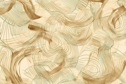 A seamless pattern with flowing line art in beige tones, creating an abstract and rhythmic design that is versatile for wallpapers, textiles, and sophisticated graphic backgrounds. Generative AI