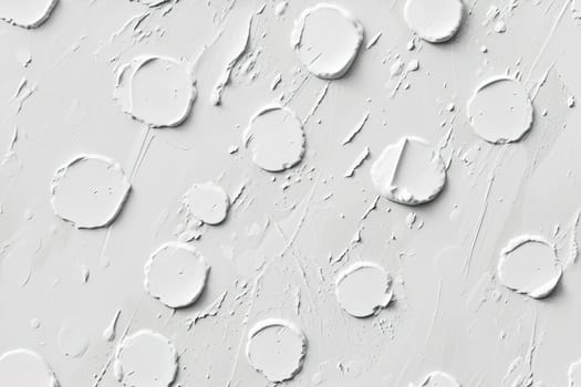 Abstract seamless pattern, white color. Dots, paint circles. Hand made effect. Repeatable texture. Perfect for wallpapers, contemporary textiles. Generative AI