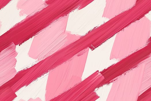 Seamless pattern with pink paint brushstrokes. Repeatable texture. Diagonal lines, stripes. Ideal for textile designs, wallpapers, background graphics, fashion fabrics, upholstery. Generative AI