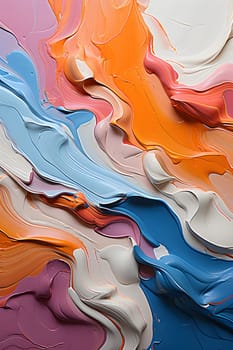 colored abstract painting with dense brush strokes and a variety of shapes and patterns - AI generative