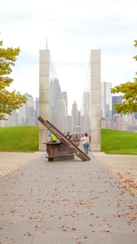 Empty Sky Memorial New Jersey for September 11 Terrorist Attack with Engraved Names of Victims. Patriot Day - New Jersey NY USA 2023-07-30.