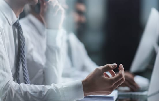 Group of business people working in office