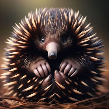 Wild animals of Australia - ECHIDNA. Generative AI. High quality illustration