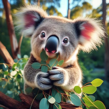 Cute Australian animals - KOALAS. Generative AI. High quality illustration