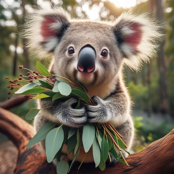 Cute Australian animals - KOALAS. Generative AI. High quality illustration