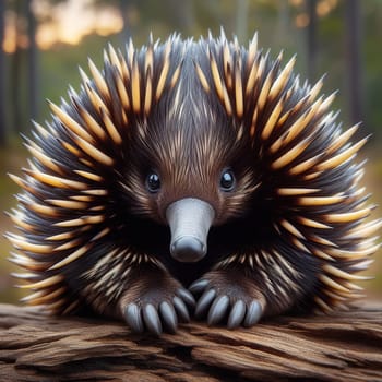 Wild animals of Australia - ECHIDNA. Generative AI. High quality illustration