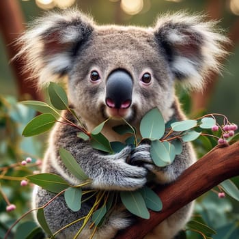 Cute Australian animals - KOALAS. Generative AI. High quality illustration