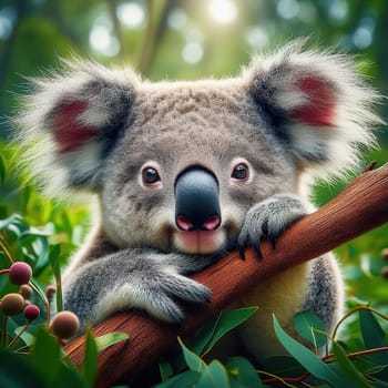 Cute Australian animals - KOALAS. Generative AI. High quality illustration