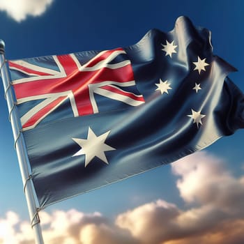 Australia flag. Generative AI. High quality photo